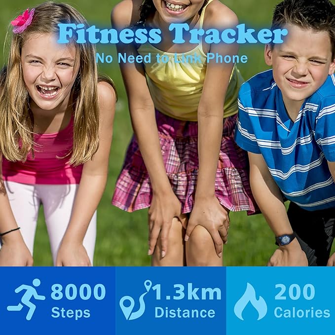 Kids Watches for Girls Boys Digital Sport Watch with Step Counter Pedometer Vibration Alarm Clock, No App Waterproof Fitness Tracker Kids Watch Boys Girls Teens Students Ages 5-16