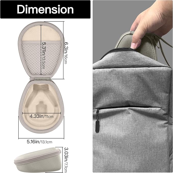 co2CREA Hard Case for SHOKZ New OpenRun Pro 2/1/Mini, OpenRun Standard/Mini, OpenMove, OpenSwim Pro, OpenSwim, Compatible with All SHOKZ Open-Ear Bone Conduction Sport Headphones, Beige Case