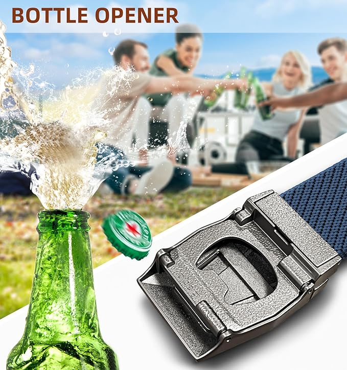 BULLIANT Men Belt 2 Pack,Nylon Web Holster Belt Stretch for Gift Men Outdoor Work Sports Hunting Hiking,Quick Release