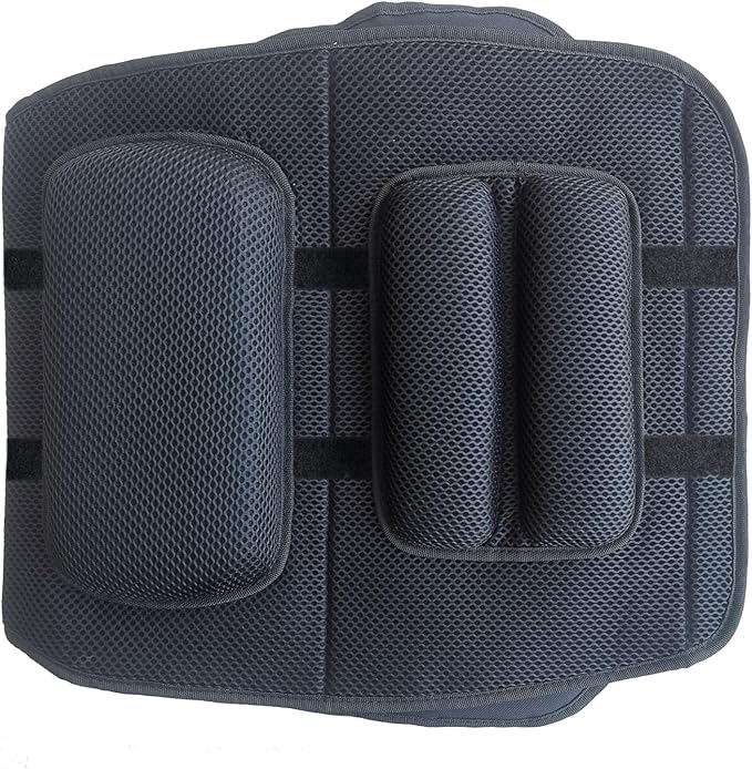 FOMI Gel Seat Cushion and Adjustable Back Support | Lumbar Pillow Flexible Placement for Upper Lower Thoracic, Coccyx, Pressure Sore Pain Relief | for Car, Office Chair, Gaming, Stadium | Posture Aid