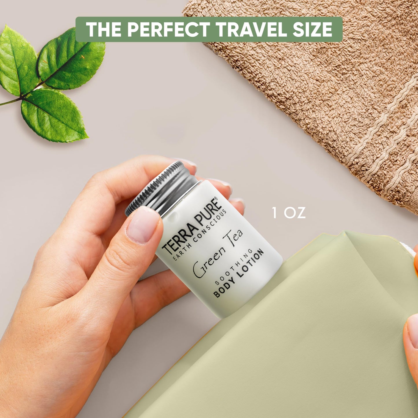 Terra Pure Body Lotion, Travel Size Hotel Amenities, 1 oz (Case of 20)