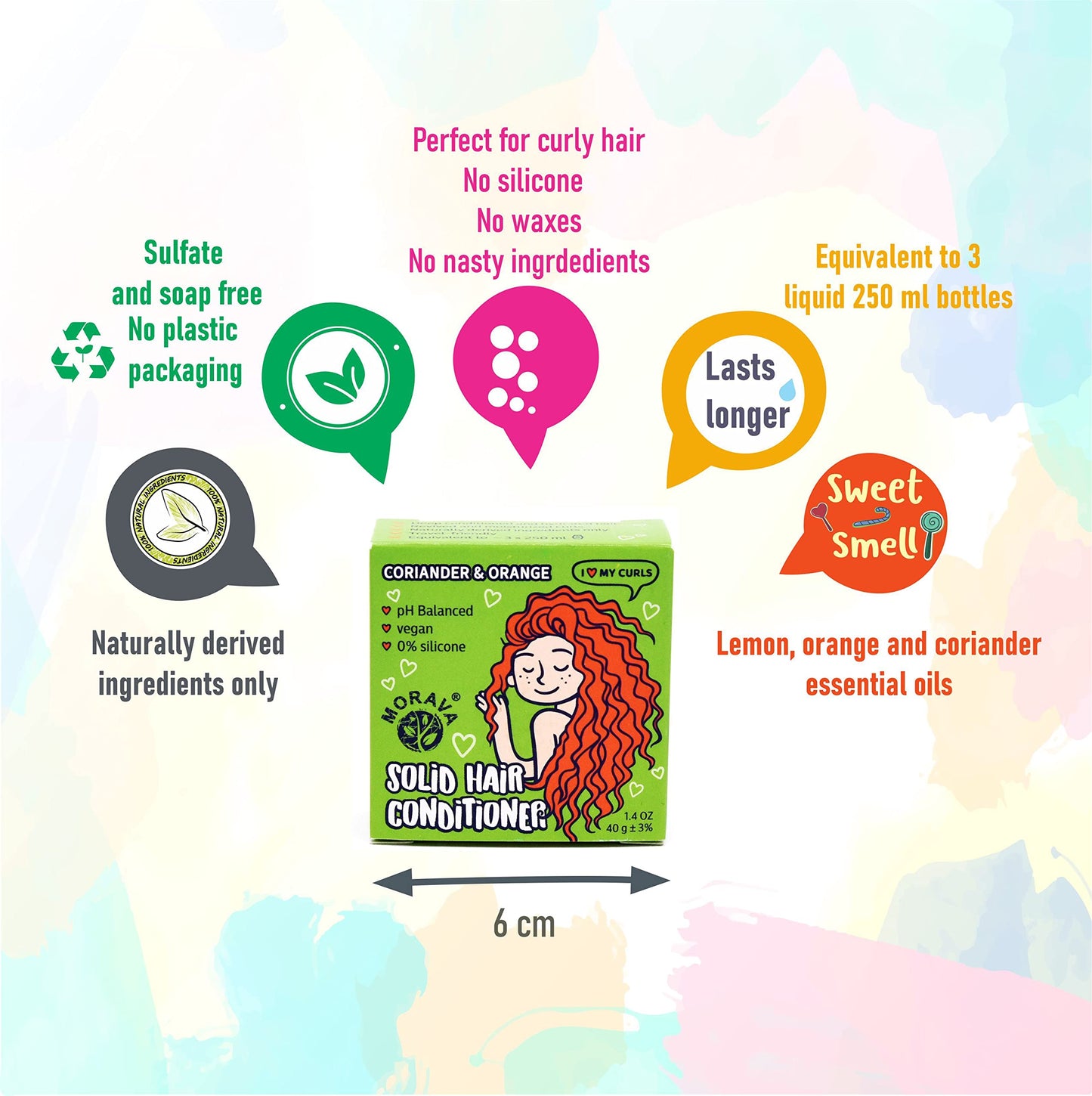 Morava Conditioner Bar for Curly Hair with Marshmallow Root Extract, Shea and Cocoa Deep Conditioner, Vitamin B5, Bar for Hair with Sustainable Ingredients, Silicon free (for curly hair)