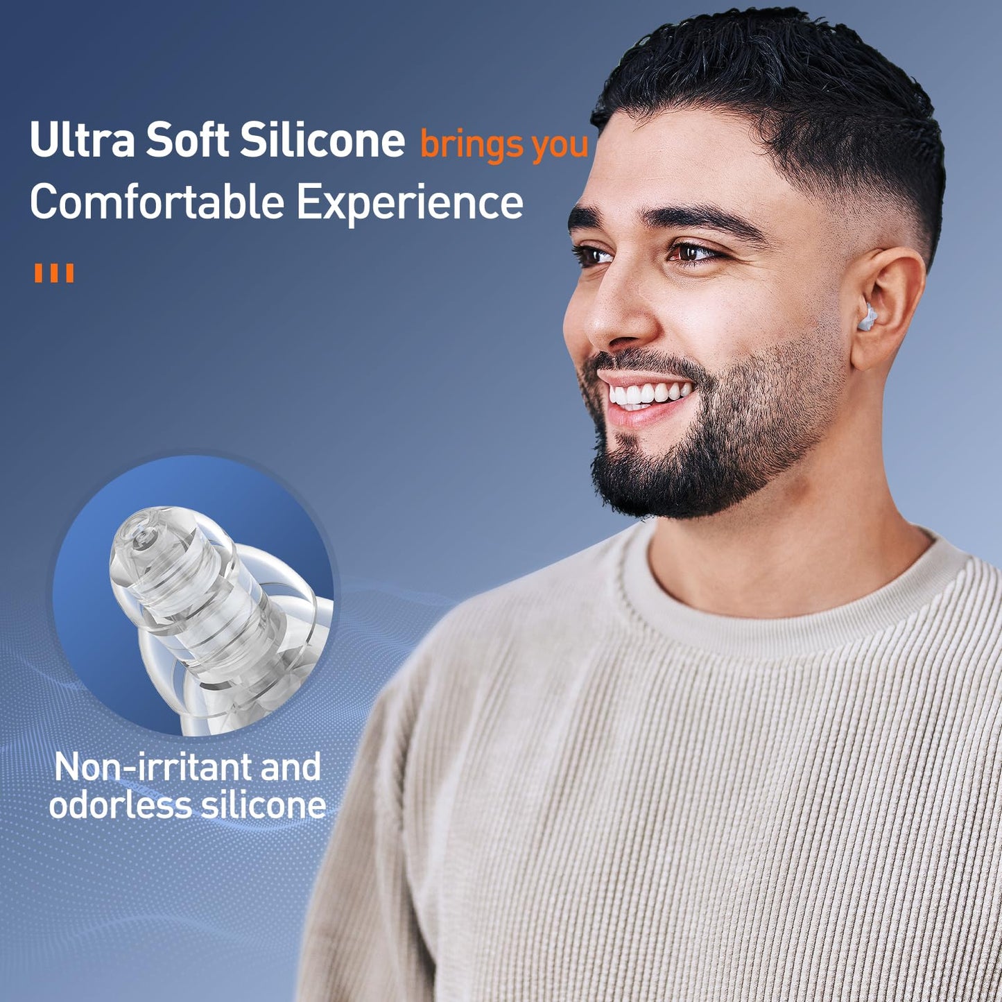 Reure High Fidelity Concert Ear Plugs, Noise Cancelling Silicone Ear Plugs 2 Pairs Great for Concerts Loud Music, Musicians, Motorcycles, Airplanes, Raves, Hearing Protection -23 dB