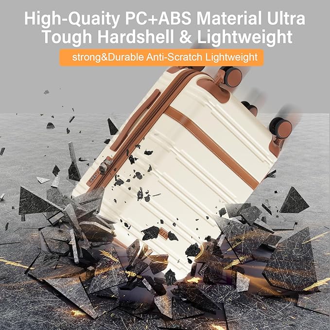 carry on Luggage Sets,20 Inch Expandable with TSA Lock Carry-on suitcases with spinner wheels,Hard Shell Travel Luggage airline approved (Black, 3 Piece Sets (20/DB/TB))