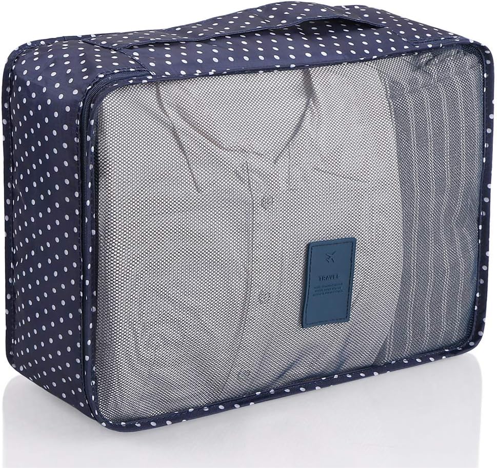 Packing Cubes,Mossio 7 Set Travel Organizers Backpack Waterproof Storage Bags for Trip Blue Circle