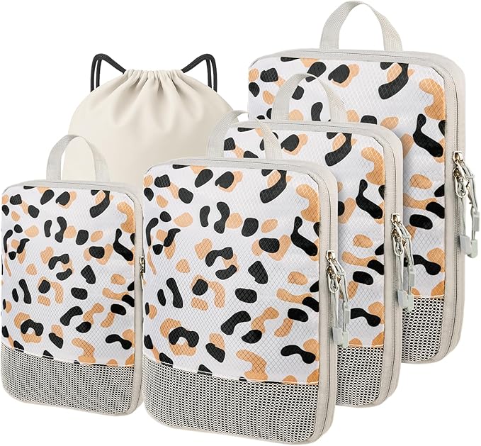 4-Piece Packing Cube Set - Lightweight Luggage Organizers for Travel, Vacation and Suitcases - Durable Accessories with Compression