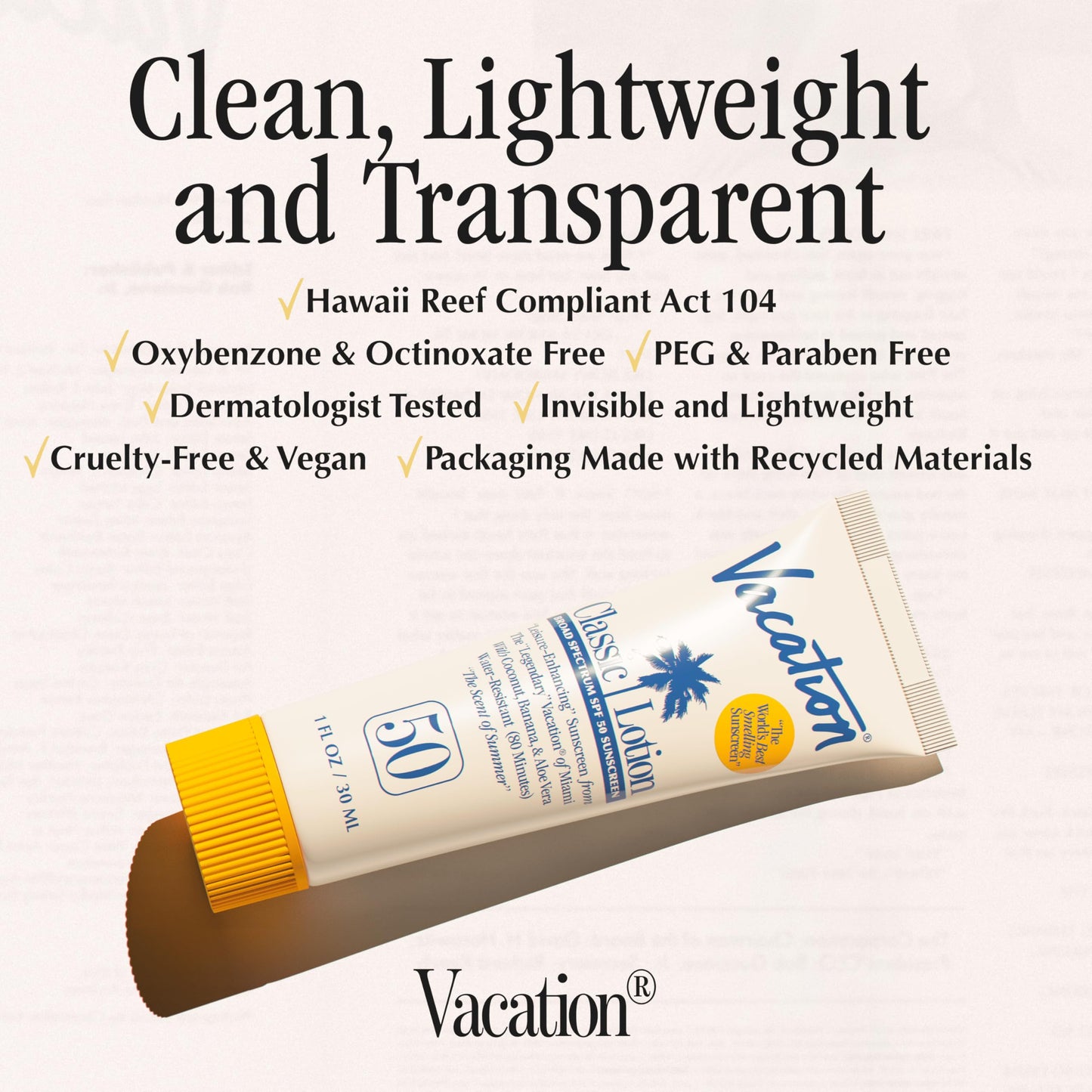 Vacation Mini Classic Lotion SPF 50, Water-Resistant, Mini Sunscreen Bulk Party Favor, Beach Must Haves, Traveling Essentials, Suntan Lotion Travel Size, 1 Fl. Oz. (Value Pack of 12)