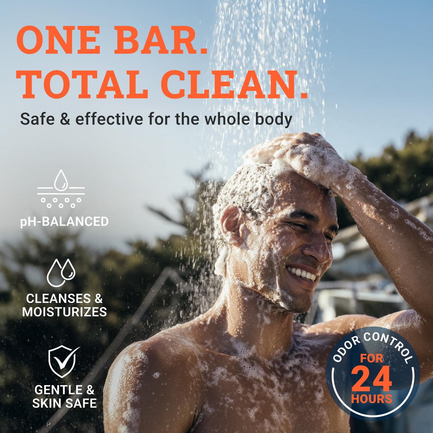 Mando Shampoo Bar - All in One Natural Shampoo Bar for Men - Cleanses and Moisturizes Hair, Beard and Body - Paraben & Sulfate Free - Biodegradable Formula - 5 Ounce - Pro Sport