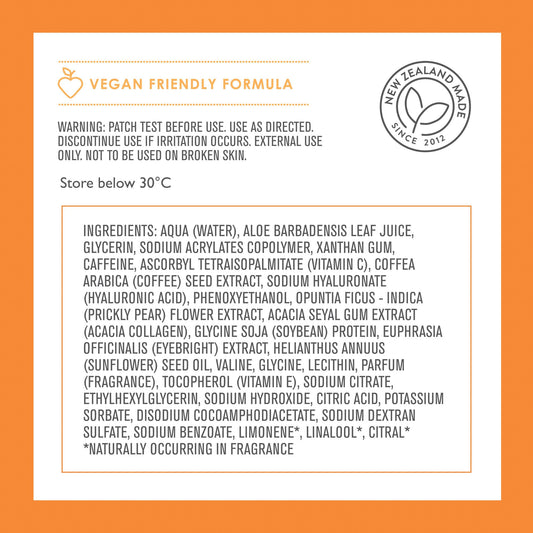 By Nature Vitamin C + Caffeine Brightening + Hydrating Under Eye Mask Patches - Energizing + Replenishing Eye Patches for Dark Circles - Skincare from New Zealand - Under Eye Patches - 5 Pairs