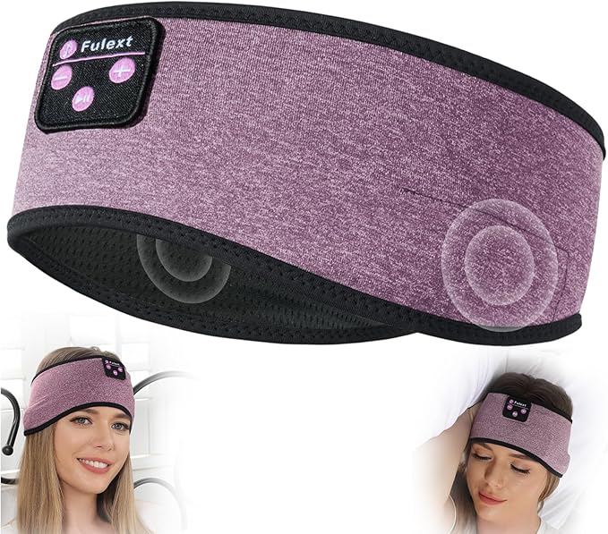 Bluetooth Headband Headphones, Sleep Headphones for Side Sleepers - Sleeping Comfortable with Thin Speaker Microphone Handsfree Best Gift Ideas Women Men