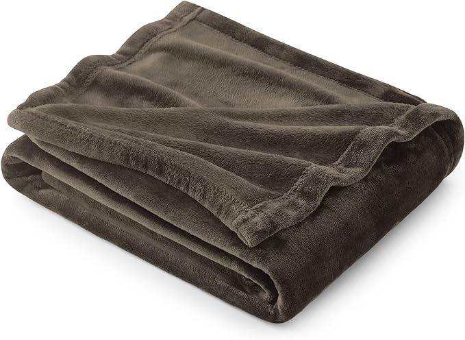 Bedsure GentleSoft Fleece Throw Blanket Brown - 300GSM Blankets for Couch, Sofa, Bed, Soft Lightweight Plush Cozy Throws for Toddlers, 50x60 inches