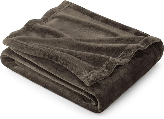 Bedsure GentleSoft Fleece Throw Blanket Brown - 300GSM Blankets for Couch, Sofa, Bed, Soft Lightweight Plush Cozy Throws for Toddlers, 50x60 inches