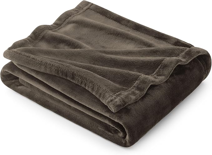 Bedsure GentleSoft Fleece Blanket Twin Size Brown - 300GSM Lightweight Plush Fuzzy Cozy Soft Warm Blanket for Bed, Sofa, Couch, Travel, Camping, 60x80 inches