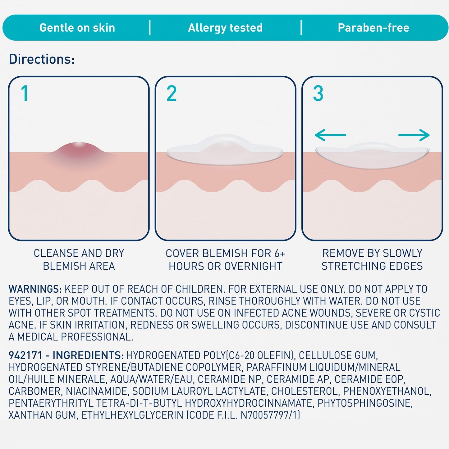 CeraVe Hydrocolloid Blemish Patches, Oil Absorbing Spot Control with Ceramides and Niacinamide, Allergy-Tested & Suitable For Sensitive Skin, Ultra-Thin & Blends Into All Skin Tones, 22ct