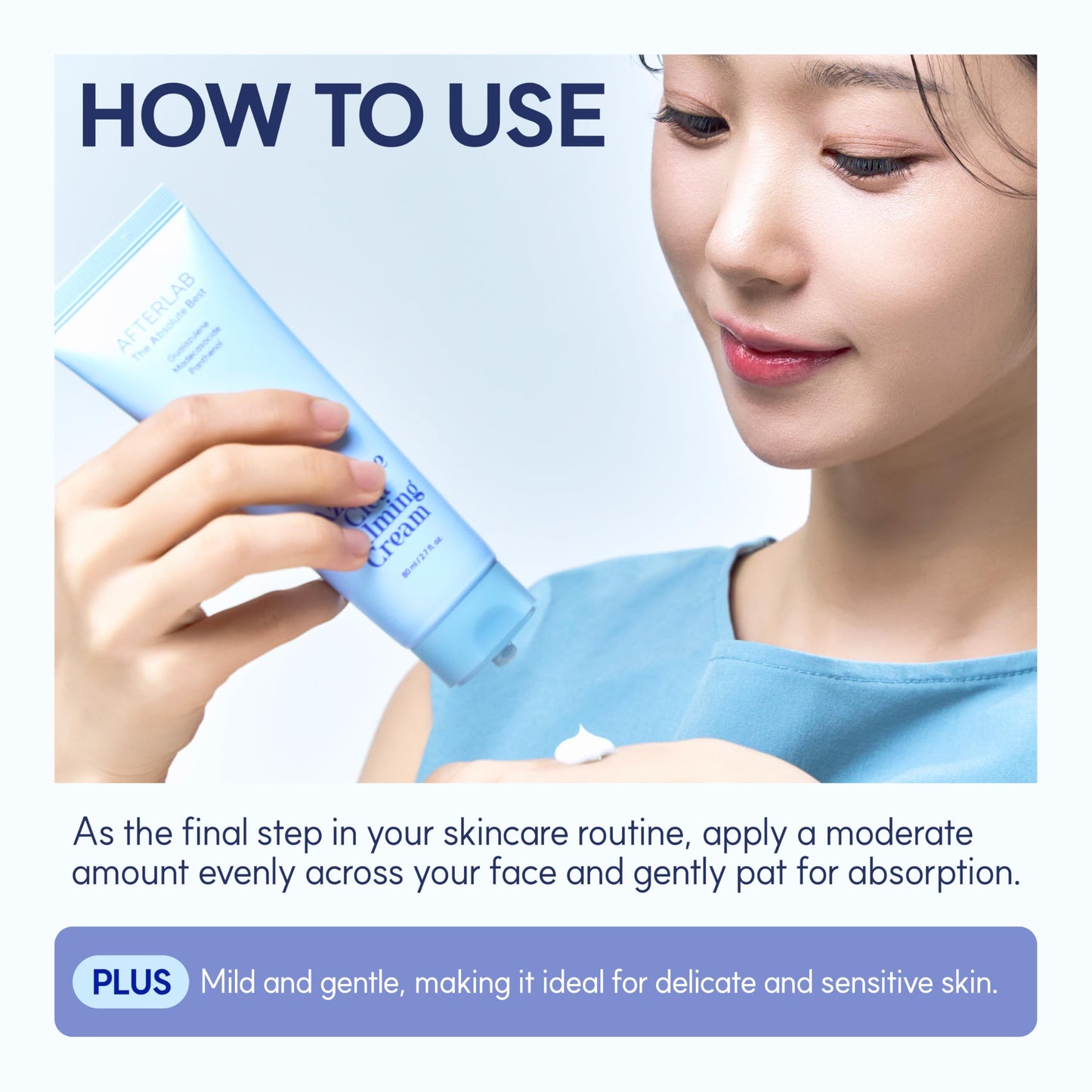 AFTERLAB Azulene CICA Calming Cream - Soothing Facial Moisturizer for Redness Relief and Skin Hydration, Korean Skin Care for Sensitive Skin, 2.7 fl.oz/ 80ml