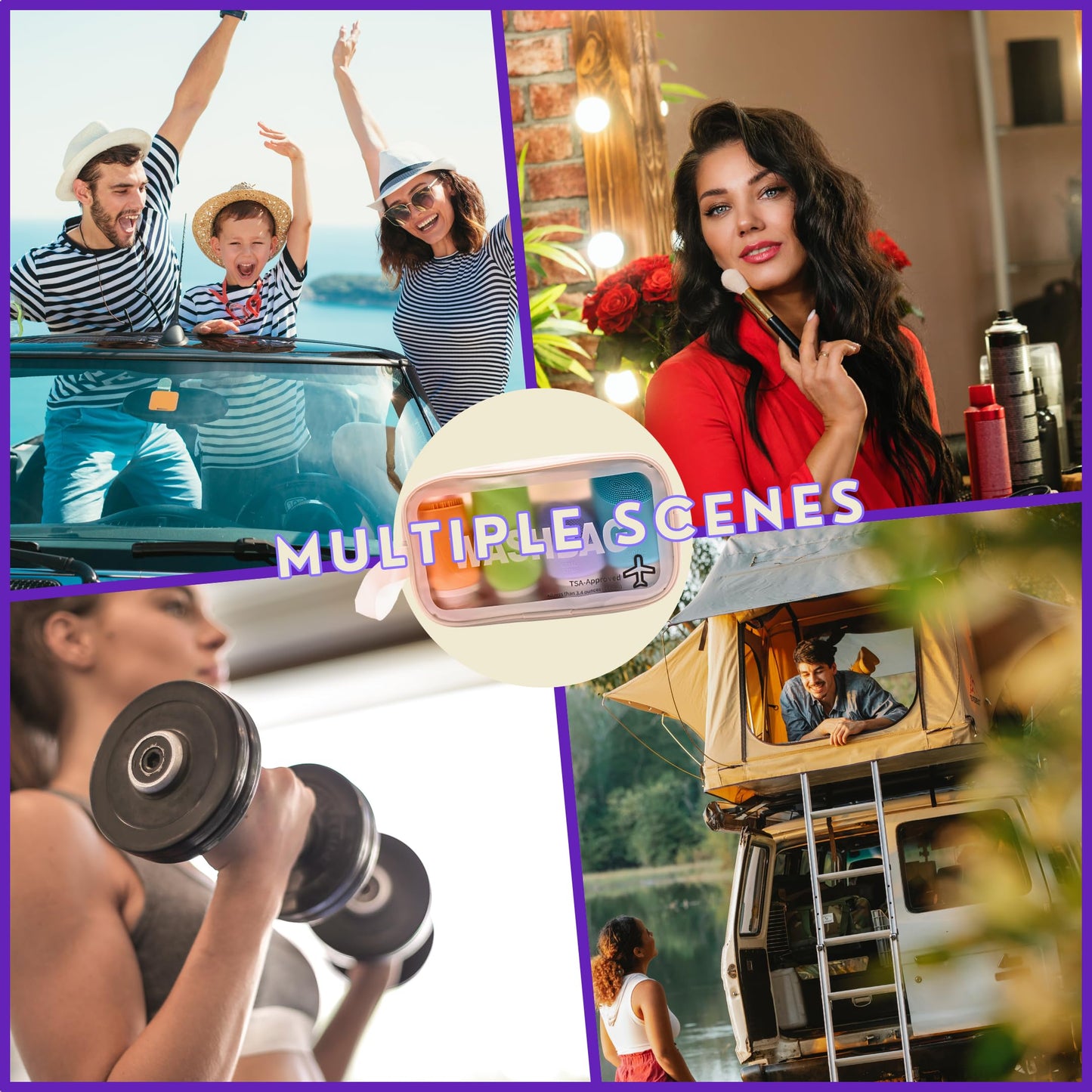 SaintGee Travel Bottles for Toiletries Kit 32Pcs Toiletry Bottles TSA Approved Silicone Travel Bottles for Toiletries Size Essentials Leak Proof Shampoo and Conditioner Touchland