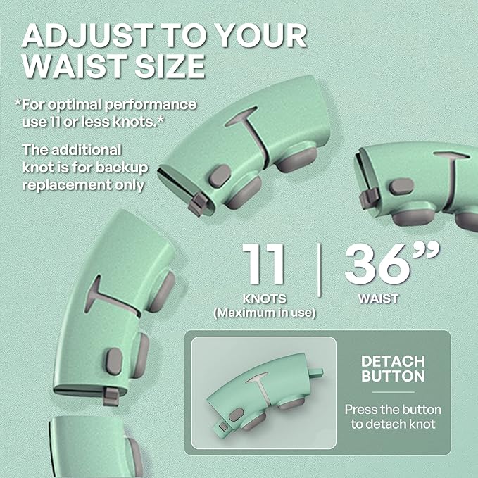 30/12 Knots, Upgraded Magnetic Lock Weighted Hula Hoop for Adults Weight Loss, Infinity Hoop Plus Size, Children Adults Home Outdoors, Fitness Exercise, Abdominal Toner