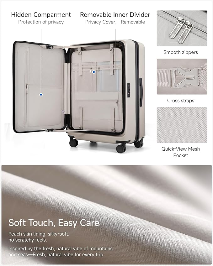 Checked Suitcase with Spinner Wheels, FLO-Core Expandable Polycarbonate Hard Shell Suitcase with TSA Approved Lock(FLO5, Black, 28 Inch, 105L-115L)