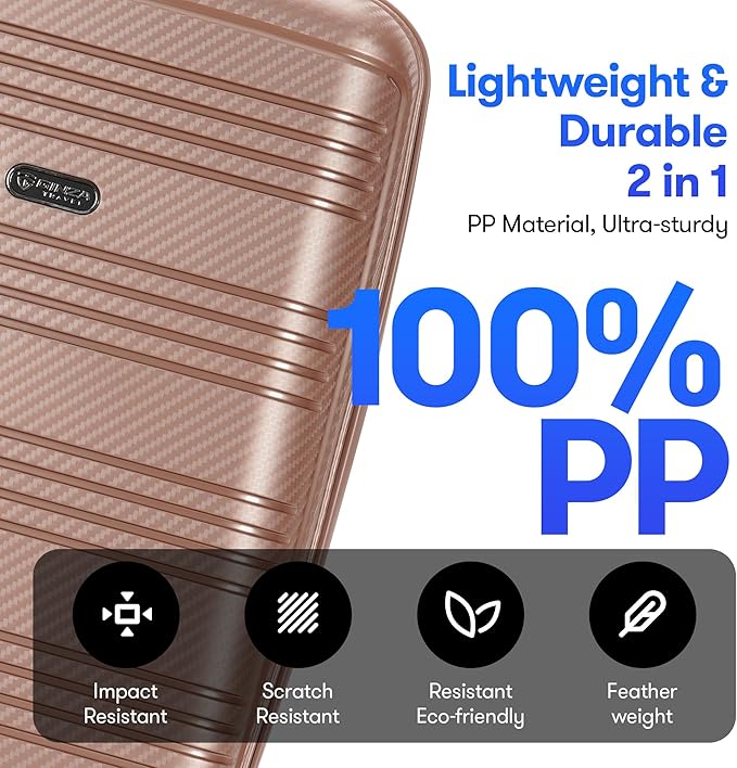 3 Piece Hardshell Expandable Luggage Sets with Spinner Wheels TSA Lock,Large Suitcases with Wheels, 20inch 25inch 29inch, Rose Gold