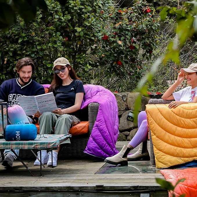 Camping Blanket - Puffy, Lightweight, Packable Outdoor Blanket for Traveling, Stadium, Hiking, Picnics