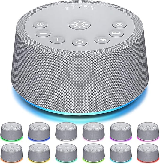 SoundLegend Sleep White Noise Sound Machines 32-Level Volume 30 Sounds 12 Colors Light 5 Timers Adjustable Light Brightness Compact for Everyone Travel Gift Memory Function