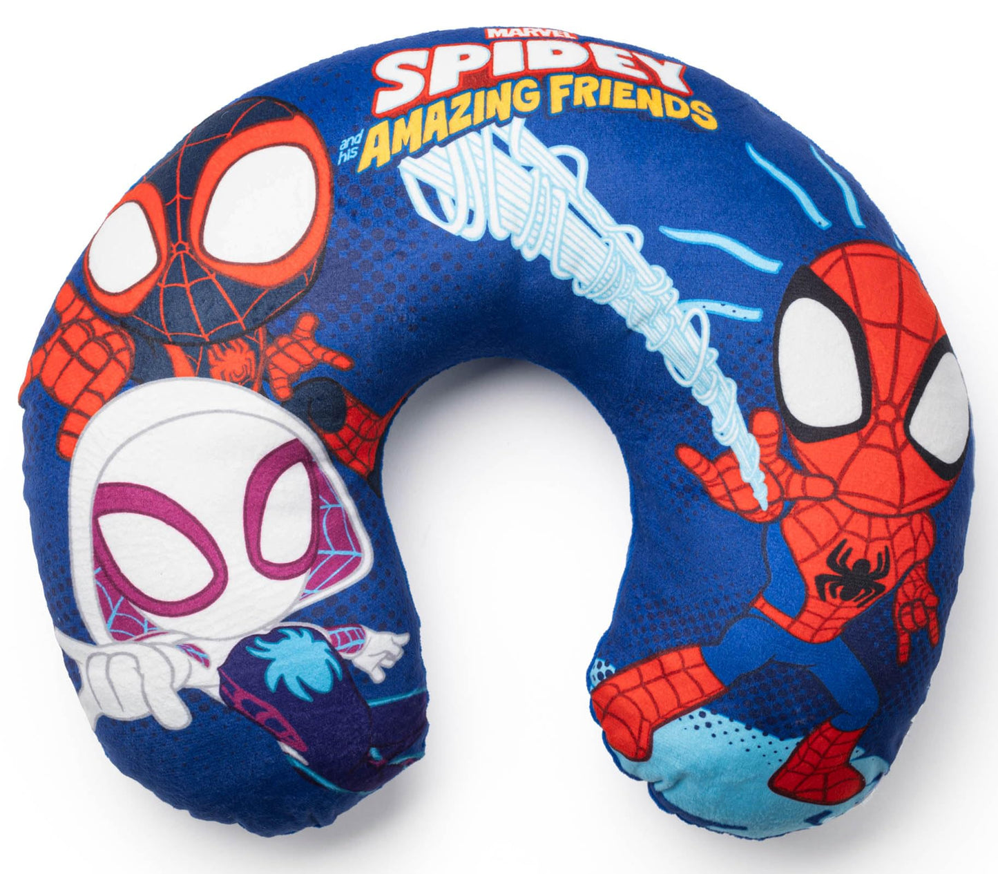 Jay Franco Marvel Spidey and His Amazing Friends Kids Travel Neck Pillow - Soft Polyester Support for Car, Airplane & Road Trips - Comfortable Child Neck Support for Ages 3-10