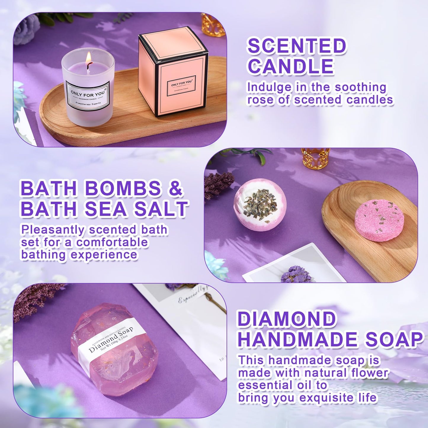 Nuogo 13 Pcs Birthday Gifts for Women Mothers Day Gifts Spa Basket Set for Women Mirrors Socks Steamers Jewelry Case Bath Robe Mom nurse Girlfriend Wife