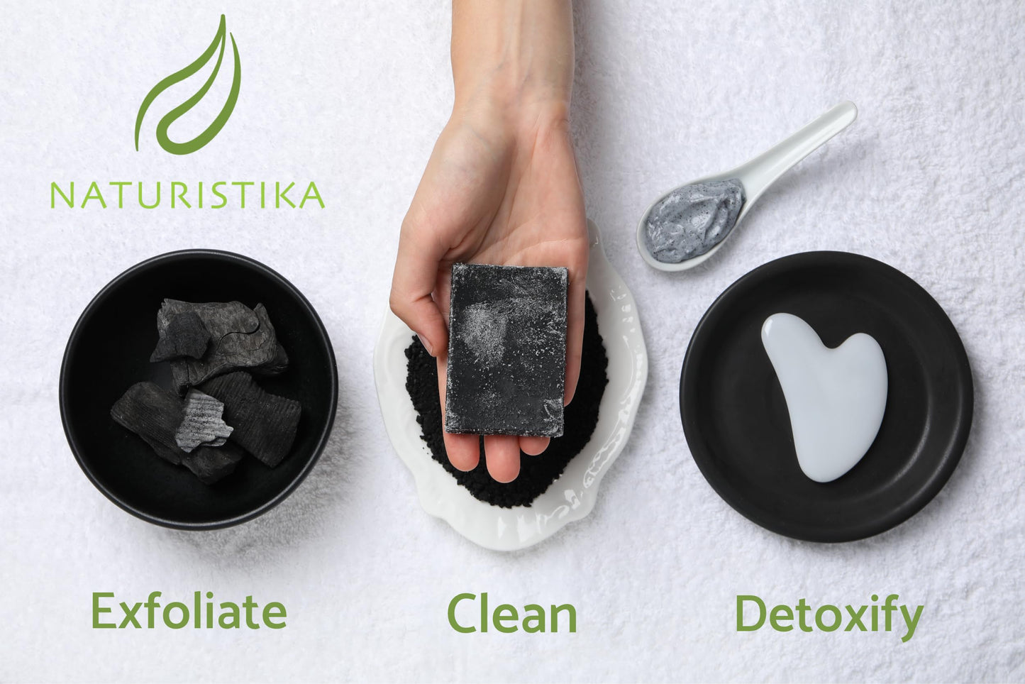 Activated Charcoal Soap Bar (3 Pack), Vegan and All Natural Handcrafted with Organic Oils. Face and Body Soap. For Men, Women and Teens. Unscented.