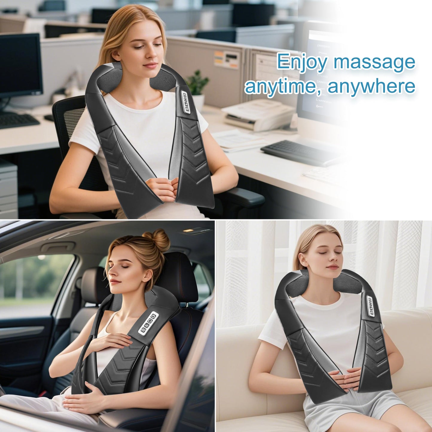 Alliggic Shiatsu Neck and Back Massager, Electric Shoulder Massager with Heat, Deep Tissue Kneading Massage for Pain Relief, Gifts for Dad Mom Friend Birthday Father's Day(NOT Cordless)