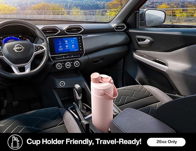 26 oz Halloween Insulated Water Bottle with 2-in-1 Straw and Spout Lid, Glow-in-the-Dark, 24H Cold, Leakproof, Fits in Car Cup Holder, Stainless Steel for Gift, Trip, Holiday, Sports (Luminous Souls)