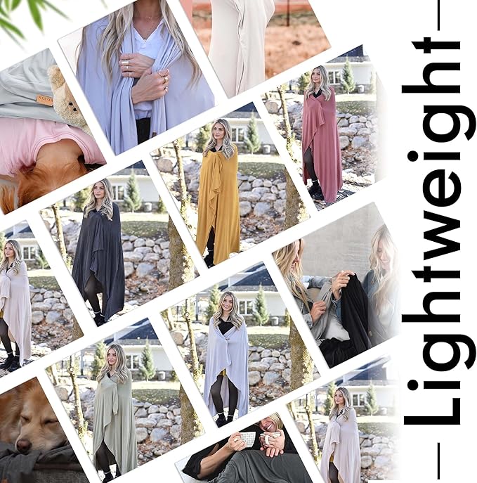 K E L O R Luxury Cooling Travel Blanket - Stretchy, Lightweight Soft & Breathable Shawl Wraps for Women