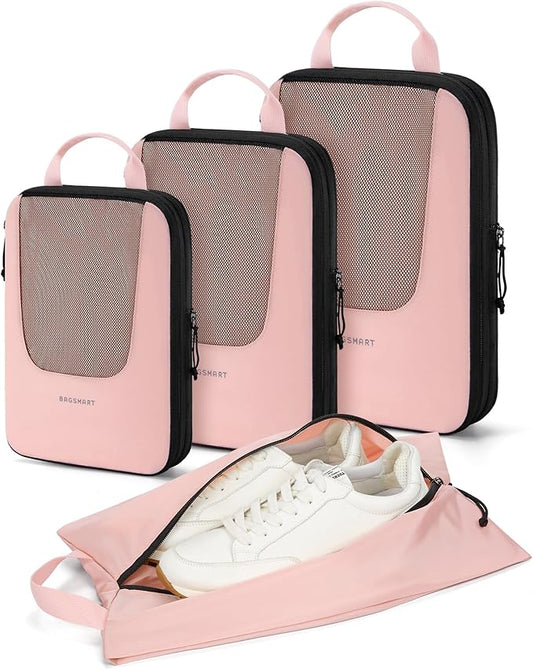 BAGSMART Compression Packing Cubes for Travel, 6 Set/5 Set/4 Set, Compression Suitcase Organizer Bags Set for Suitcases Travel Essentials, Lightweight Packing Organizers