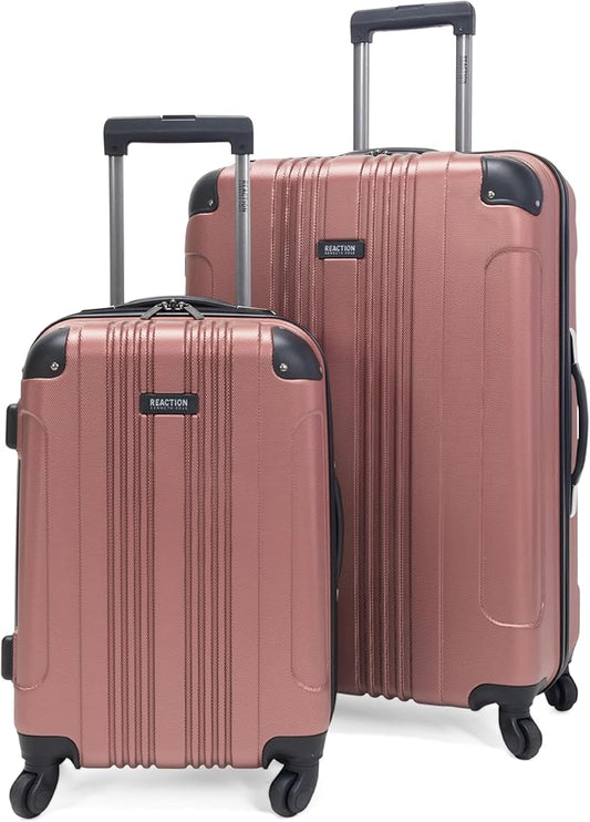Kenneth Cole REACTION Out of Bounds Lightweight Hardshell 4-Wheel Spinner Luggage, Rose Gold, 2-Piece Set (20" & 28")