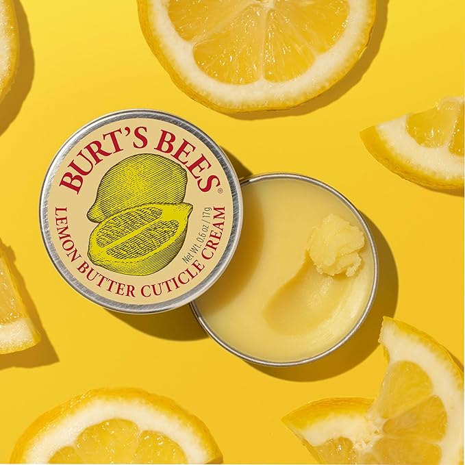 Burt's Bees, Hand Skin Care, Moisturizing Cuticle Cream for Dry Skin, 100% Natural Origin, with Lemon Butter, 0.6 oz. (3-Pack)