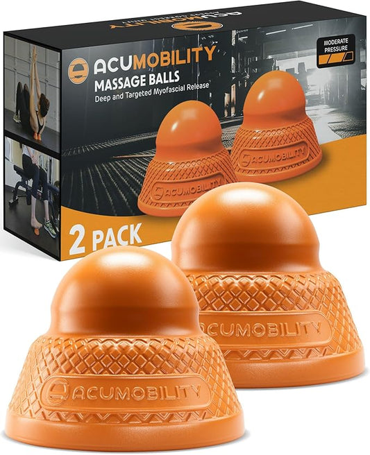 Acumobility Massage Ball Roller 2 Pack - Trigger Point - Massage Balls Massage Roller Ball - Foot Massage Ball - Physical Therapy Ball