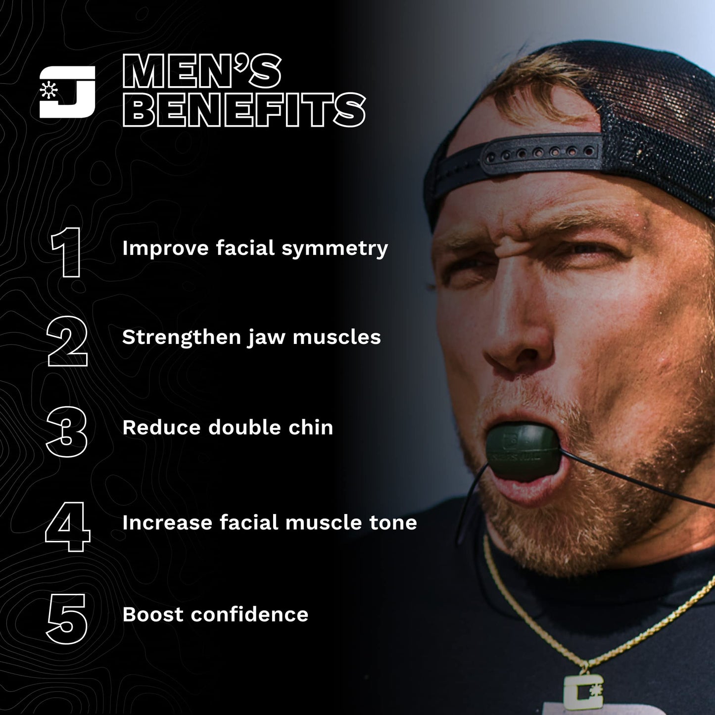 Jawzrsize Pop 'N Go Jaw, Face, and Neck Exerciser - Define Your Jawline, Slim and Tone Your Face, Look Younger and Healthier - Helps Reduce Stress and Cravings - Facial Exerciser (Advanced Green)