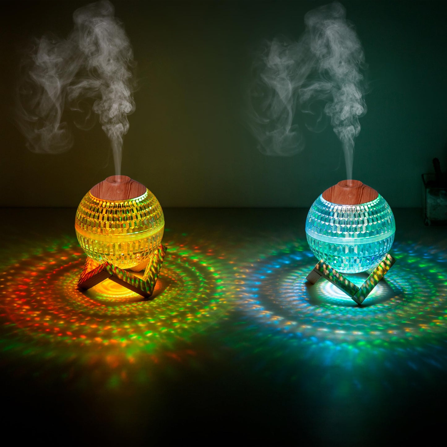 New Home Bedroom Crystal Ball Humidifier Planet Desktop Colorful Atmosphere Light Night Light