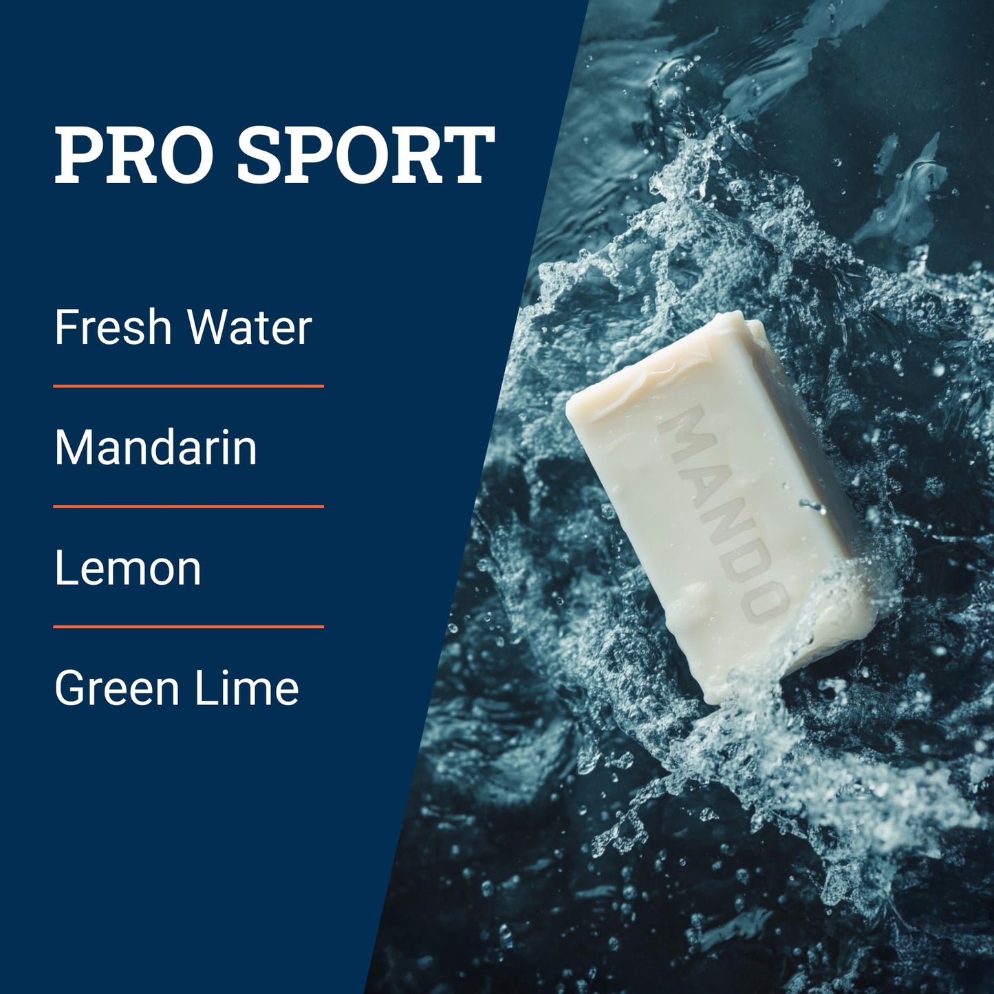 Mando Shampoo Bar - All in One Natural Shampoo Bar for Men - Cleanses and Moisturizes Hair, Beard and Body - Paraben & Sulfate Free - Biodegradable Formula - 5 Ounce - Pro Sport