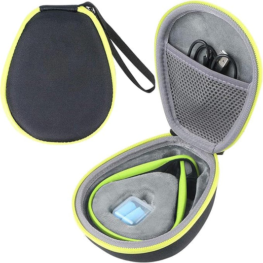 co2CREA Hard Case for SHOKZ New OpenRun Pro 2/1, OpenRun, OpenMove, OpenSwim Pro, OpenSwim, Compatible with All SHOKZ Open-Ear Bone Conduction Sport Headphones, Black Case + Ivy Green Zipper
