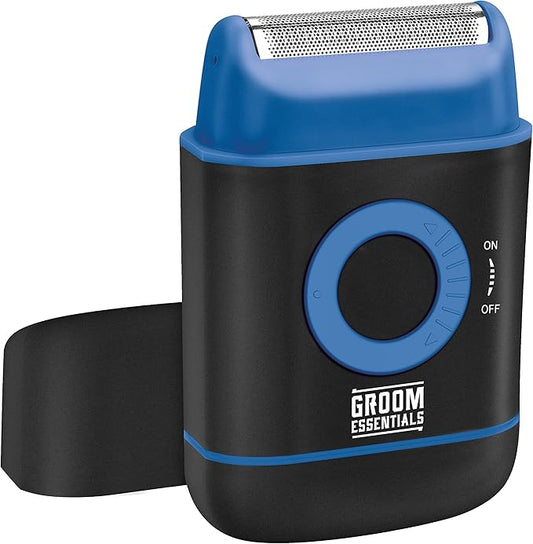 ChargeWorx Groom Essentials Travel Foil Shaver, Cordless Electric Razor with Pop-Up Beard Trimmer, Battery Operated and Ergonomic, Cleaning Brush Included