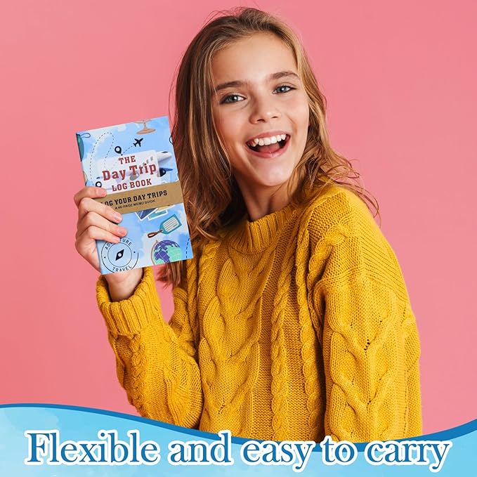 Jetec 12 Pcs Compact Travel Notebooks and Journals Vacation Road Trip Planner Organizer Travel Petite Planner Daily Diary for Adults Youth with Unique Prompts to Capture Vacation Memories