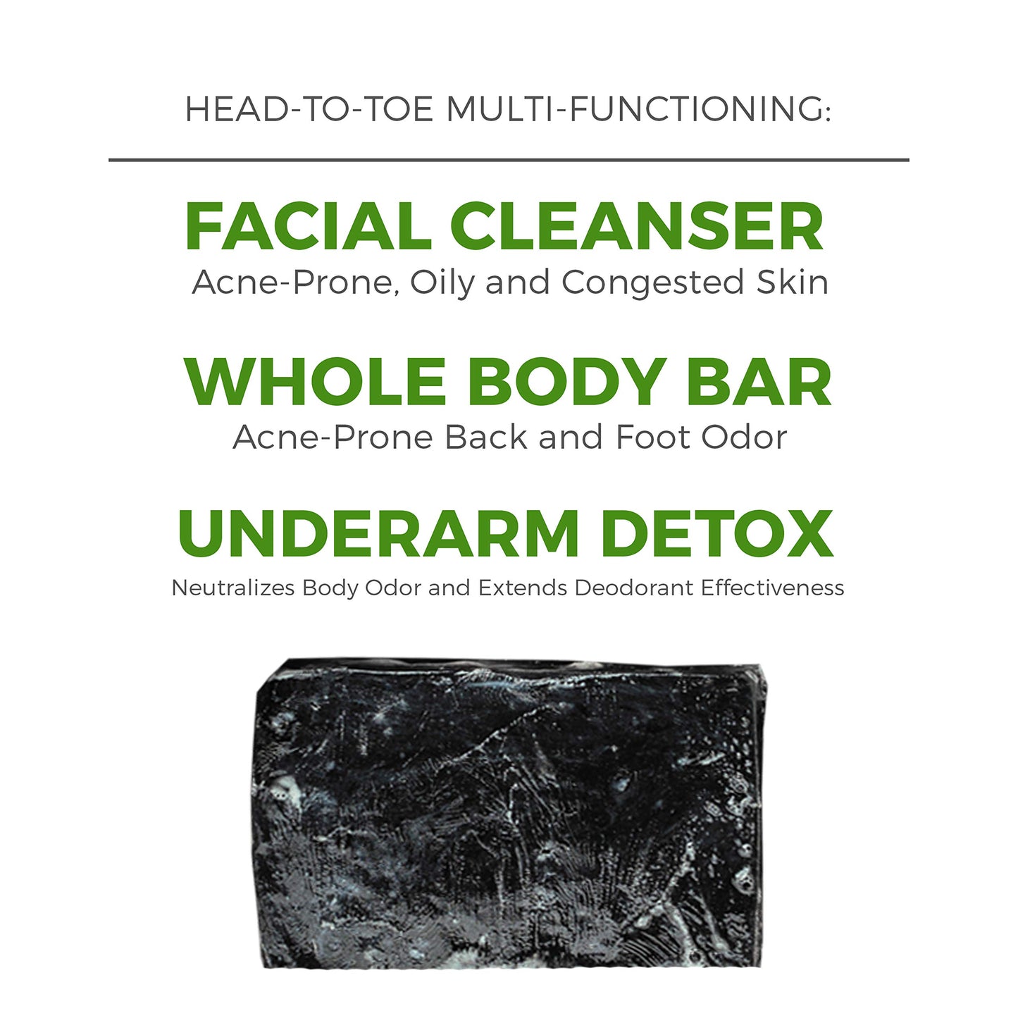 Rustic Maka Deep Cleansing Charcoal & Clay Soap Bar – Activated Charcoal Face & Body Soap for Acne-Prone, Oily, and Sensitive Skin – Kaolin Clay Formula for Pore Cleansing & Oil Control