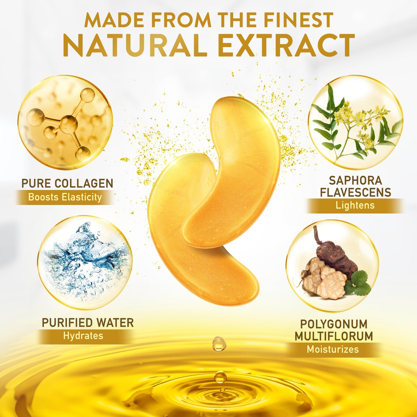 Live Wild Beauty Under Eye Patches (72 Patches) for Puffy Eyes and Dark Circles with Pure Collagen, 24K Gold Eye Gel Pad Masks for Reducing Eye Bags, Puffy Dark Circles, Wrinkles, and Fine Lines