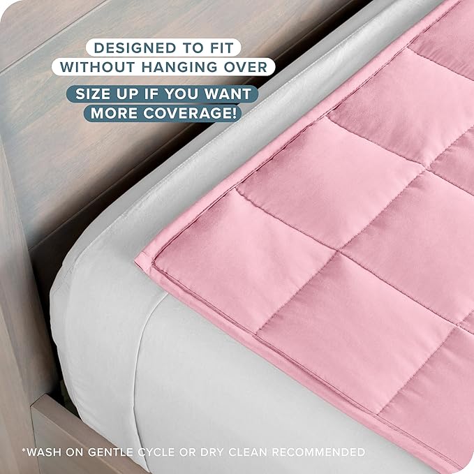 Bare Home Weighted Blanket Queen Size 17lbs (60" x 80") for Adults - All-Natural 100% Cotton - Premium Heavy Blanket Nontoxic Glass Beads (Cotton Light Pink, 60"x80")