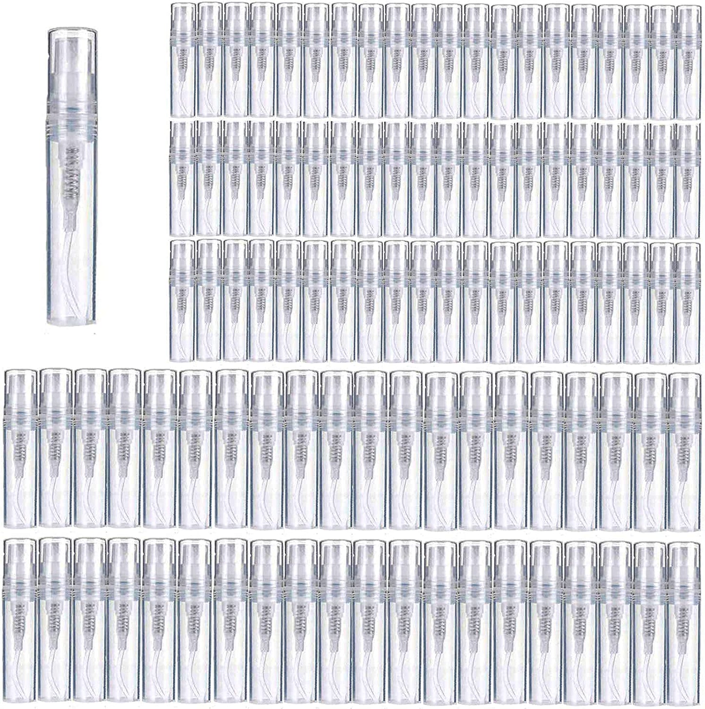 Mini Perfume Bottle 3ml 100pcs, Small Refillable Spray Bottle, Perfume Mouthwash Bottle for Cleaning, Travel, Essential Oils