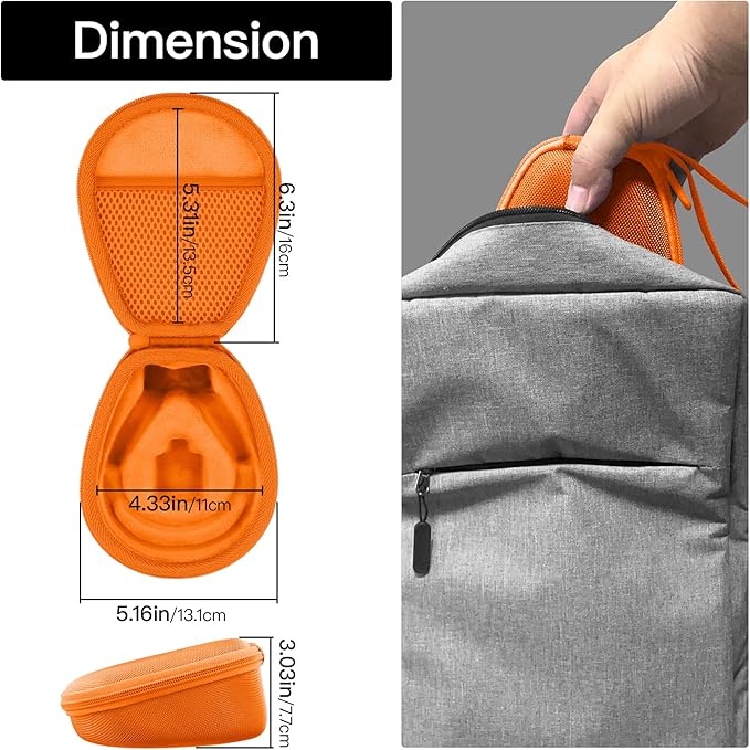 co2CREA Hard Case for SHOKZ New OpenRun Pro 2/1/Mini, OpenRun Standard/Mini, OpenMove, OpenSwim Pro, OpenSwim, Compatible with All SHOKZ Open-Ear Bone Conduction Sport Headphones, Orange Case