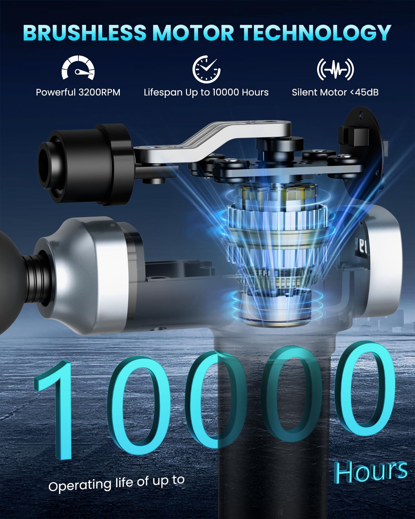 CAMEFER Deep Tissue Massage Gun, Portable Percussion Electric Muscle Massager for Pain Relief, Handheld Massagers with 30 Speeds & 6 Attachments for Back and Neck, Gifts for Men Women