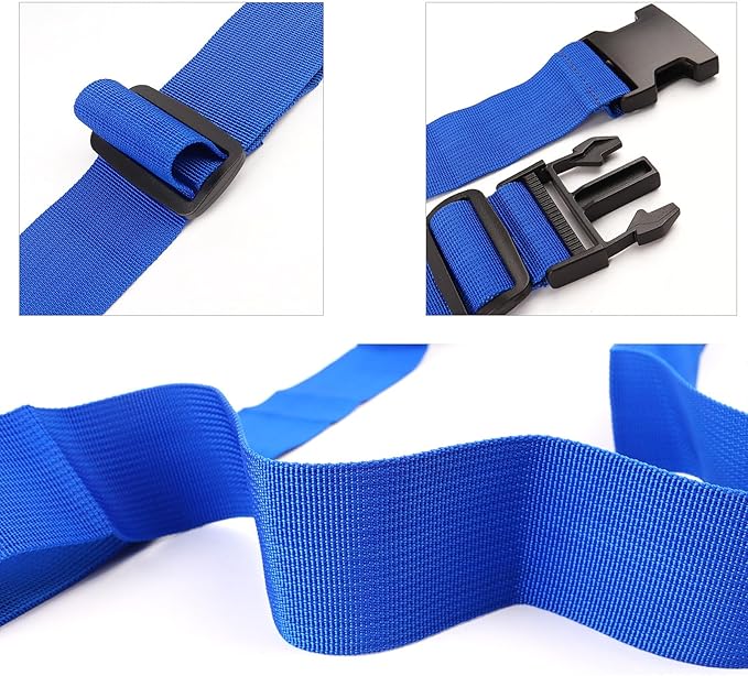 2Pcs Luggage Straps for Suitcase Travel Accessories TSA Approved, 80In Long Belts to Keep Your Suitcase Secure, Adjustable Bag Straps with Quick-Release Buckle for Travel Bag Closure, Blue
