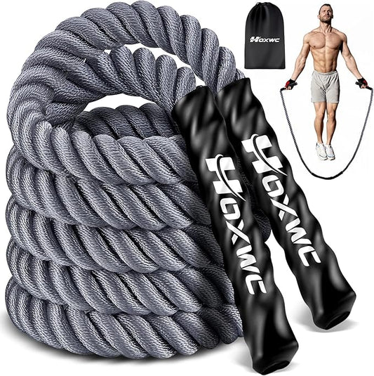 Jump Rope, Weighted Jump Rope for Fitness, Heavy Skipping Ropes for Men Women Kids, Home Gym Workout Equipment Set, Suitable for Boxing, Cardio, Training Muscles, Full Body Exercise Weight Loss at Home