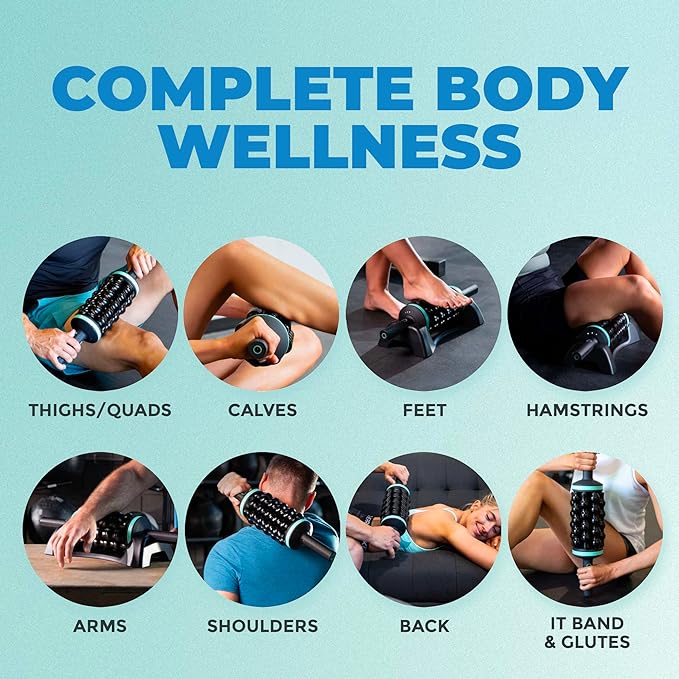 Chirp RPM Rolling Percussive Massager for Ultimate Neck & Headache Relief - Whole Body Rejuvenation, Deep Tissue Therapy, Hands-Free Base, Rechargeable - Mint 4"